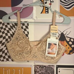 Adonna Lace Underwire Bra - Tan